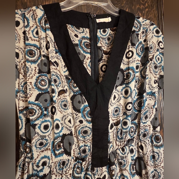 Tulle Black and Blue Abstract Mini Dress - Picture 3 of 8